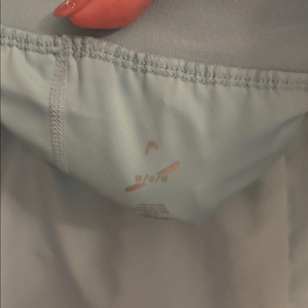 Light Blue Pleated Mini Skort - Picture 2 of 6